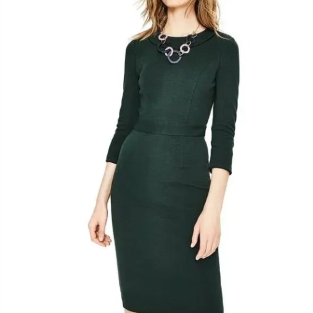 Boden Mia Ottoman Dress Forest Green